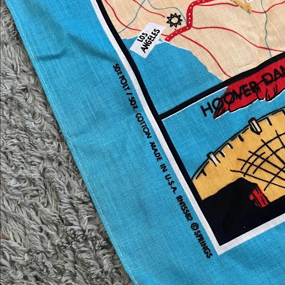 Vintage Route US 66 Map Bandana Scarf - Turquoise - Picture 8 of 11
